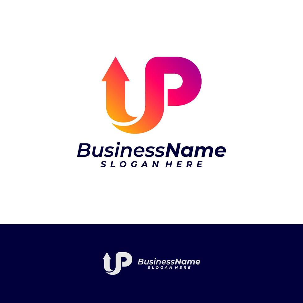 Letter UP Logo Design Template. Initial UP logo concept vector. Creative Icon Symbol vector