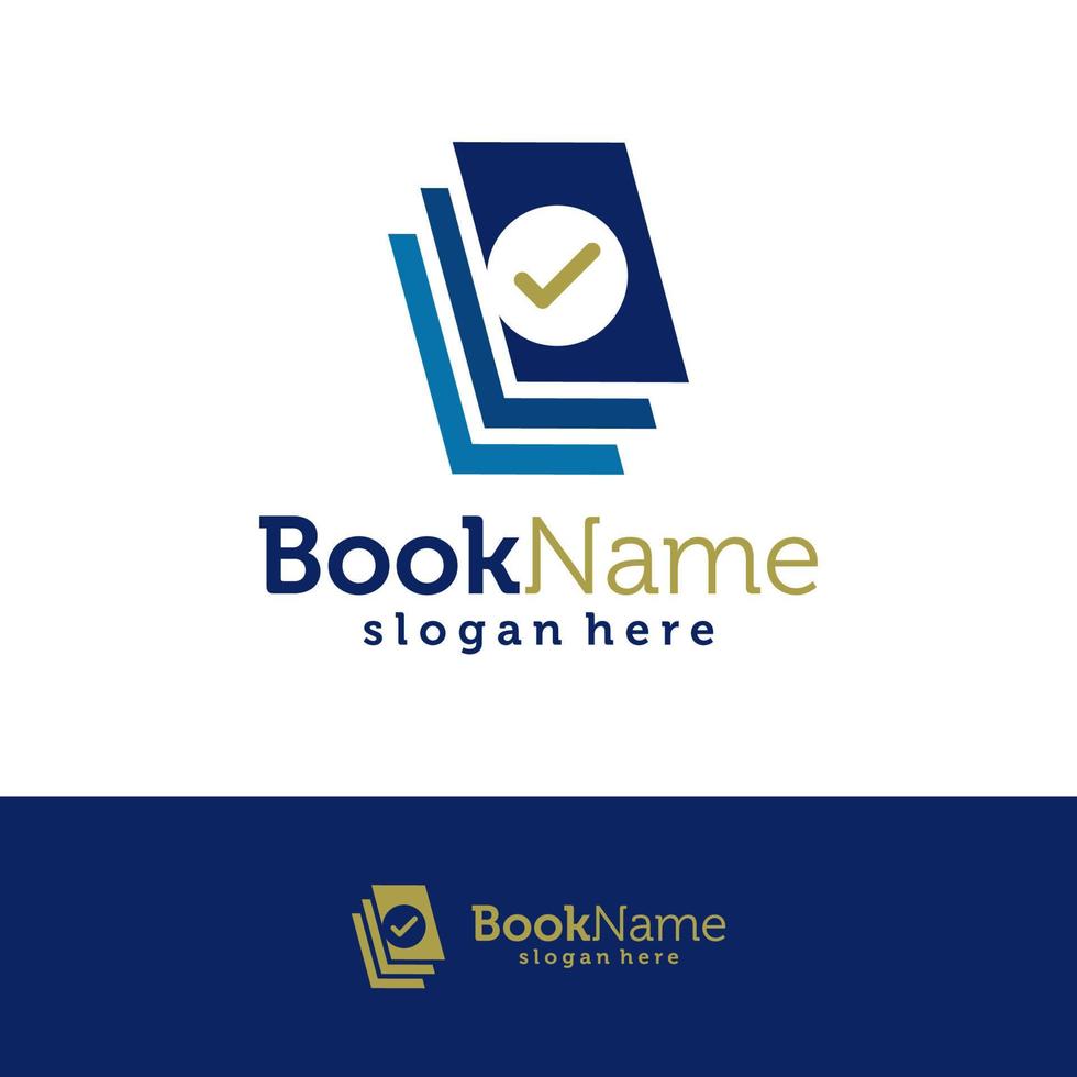 Book check Logo Design Template. Book check logo concept vector. Creative Icon Symbol vector