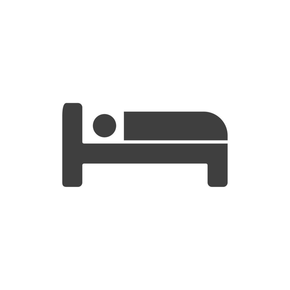 Vector sign of the bed symbol is isolated on a white background. bed icon color editable.