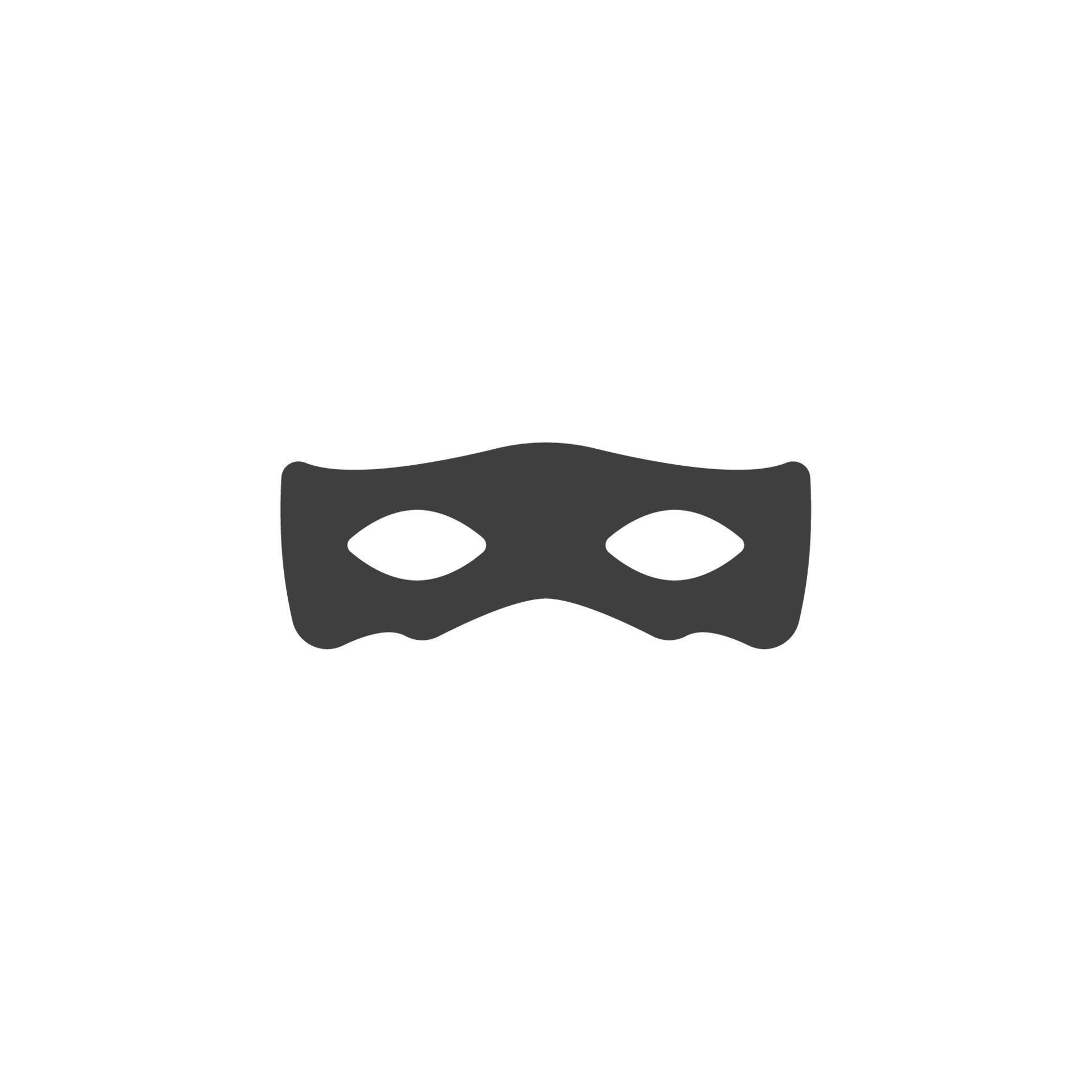 Vector sign of the anonymous mask symbol is isolated on a white ...