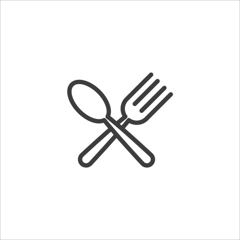 Vector sign of the fork symbol is isolated on a white background. fork icon color editable.