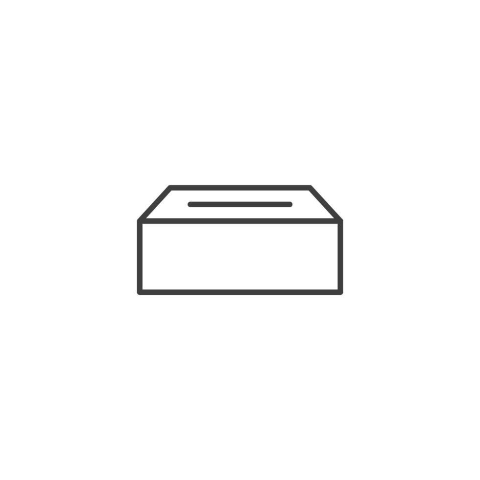 Vector sign of the Tissue box symbol is isolated on a white background. Tissue box icon color editable.