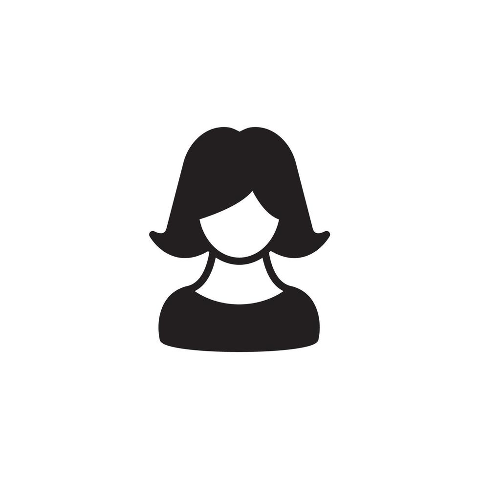 el signo vectorial del símbolo de la mujer está aislado en un fondo blanco. color de icono de mujer editable. vector