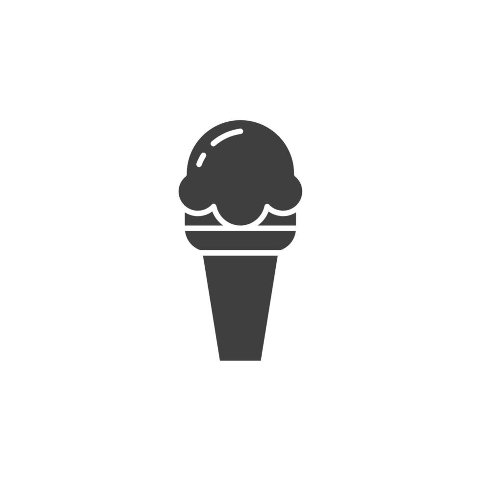 el signo vectorial del símbolo del helado está aislado en un fondo blanco. color de icono de helado editable. vector