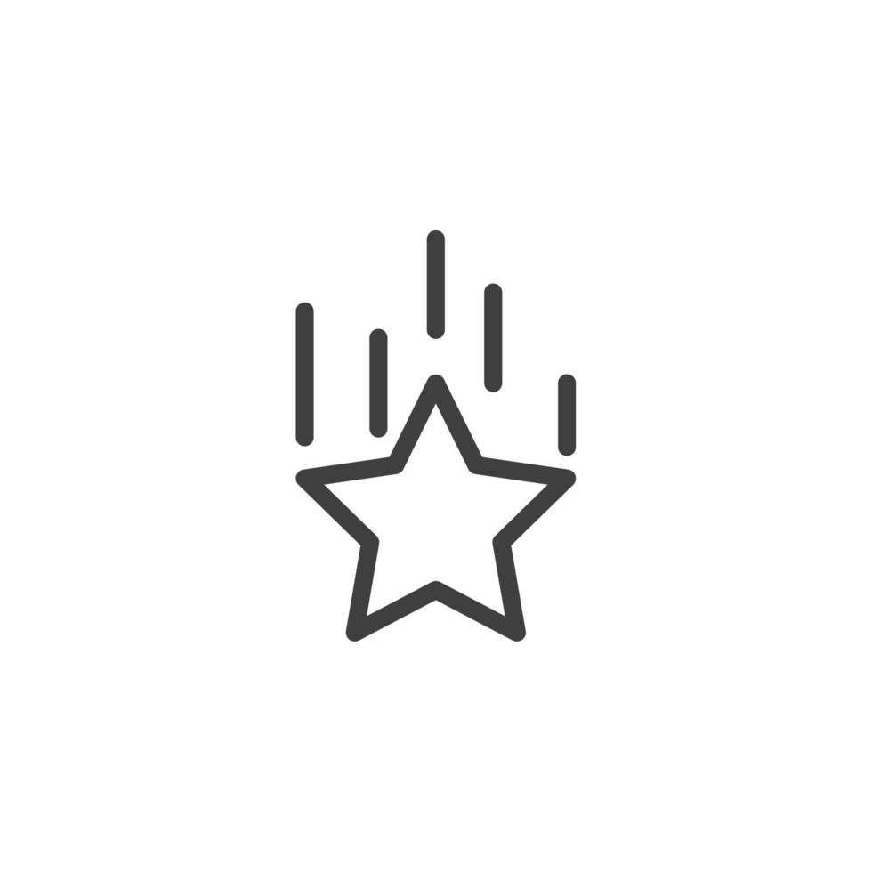 Vector sign of the Shooting Star symbol is isolated on a white background. Shooting Star icon color editable.