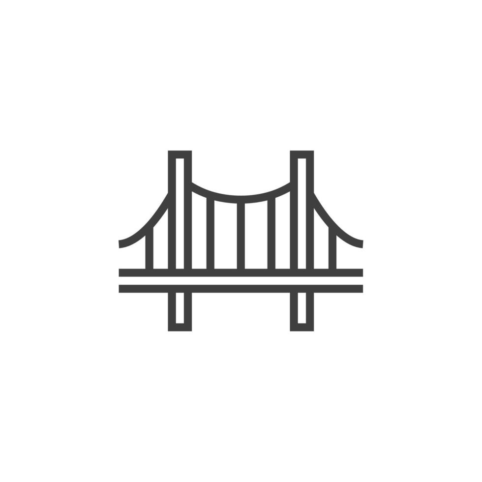el signo vectorial del símbolo del puente está aislado en un fondo blanco. color del icono del puente editable. vector