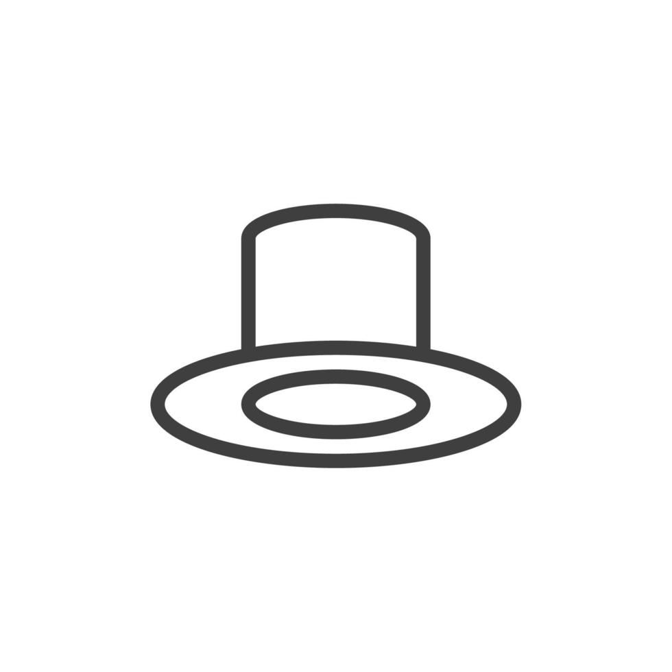 Vector sign of the top hat symbol is isolated on a white background. top hat icon color editable.