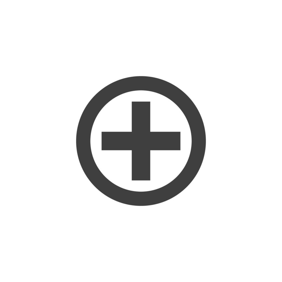 Vector sign of the plus symbol is isolated on a white background. plus icon color editable.