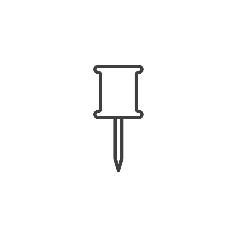Vector sign of the Push pin symbol is isolated on a white background. Push pin icon color editable.