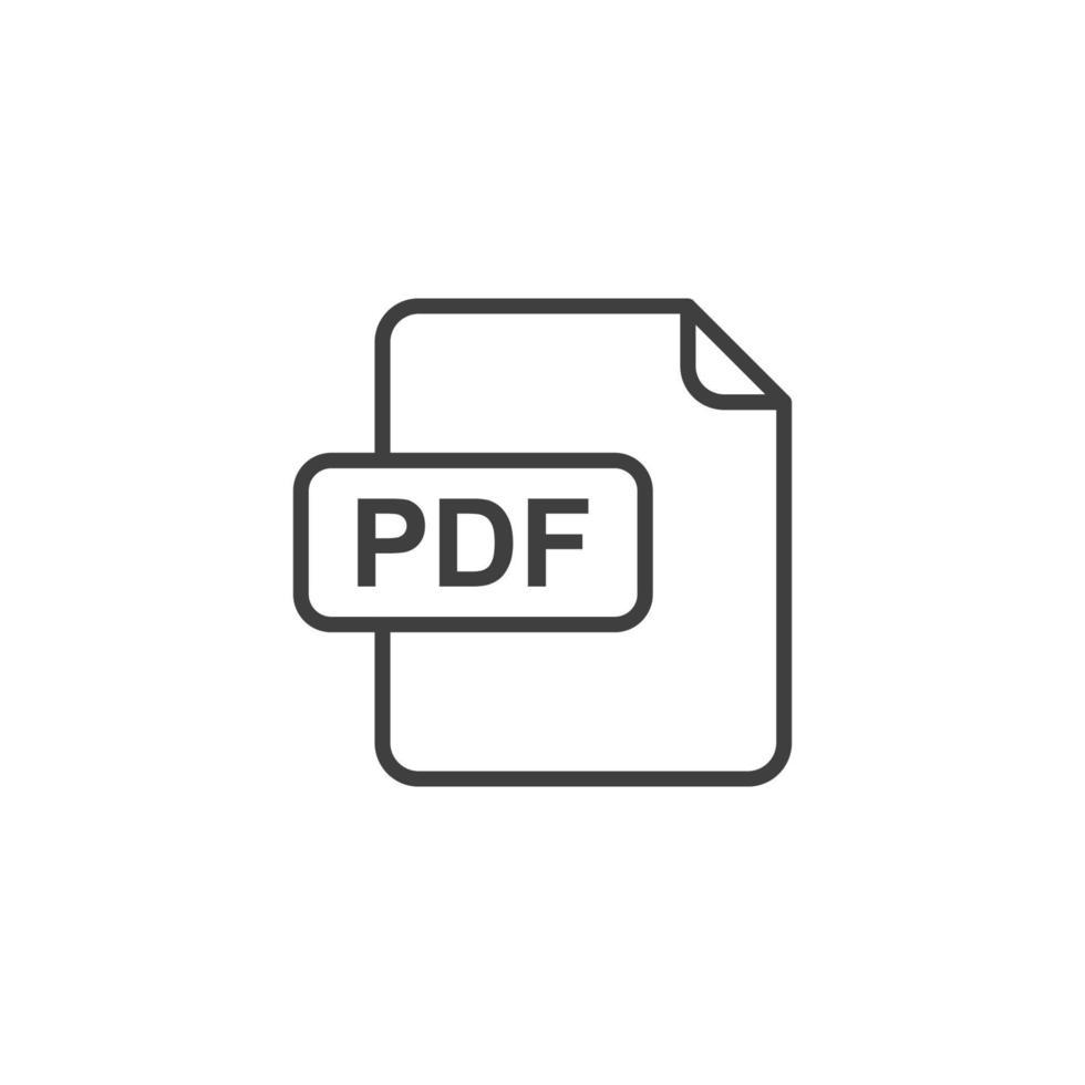Vector sign of the pdf symbol is isolated on a white background. pdf icon color editable.
