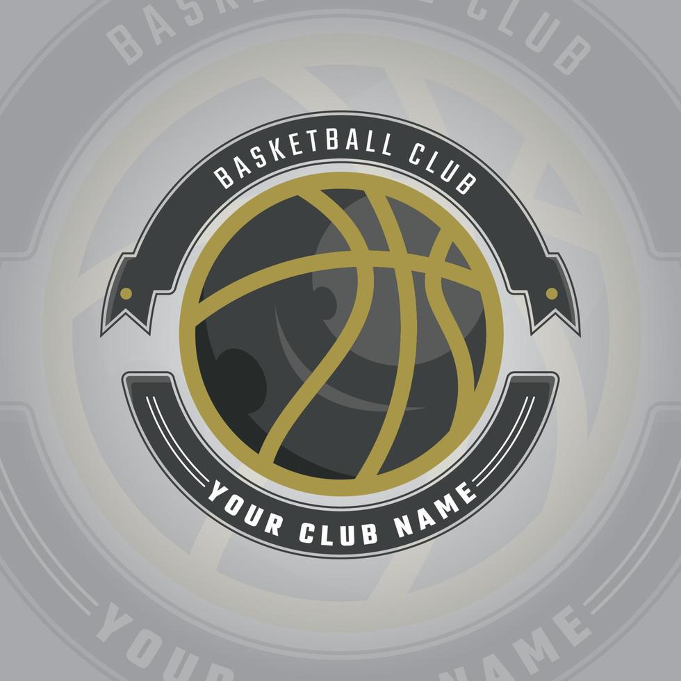 Basketball logo for team on dark and elegant color vector