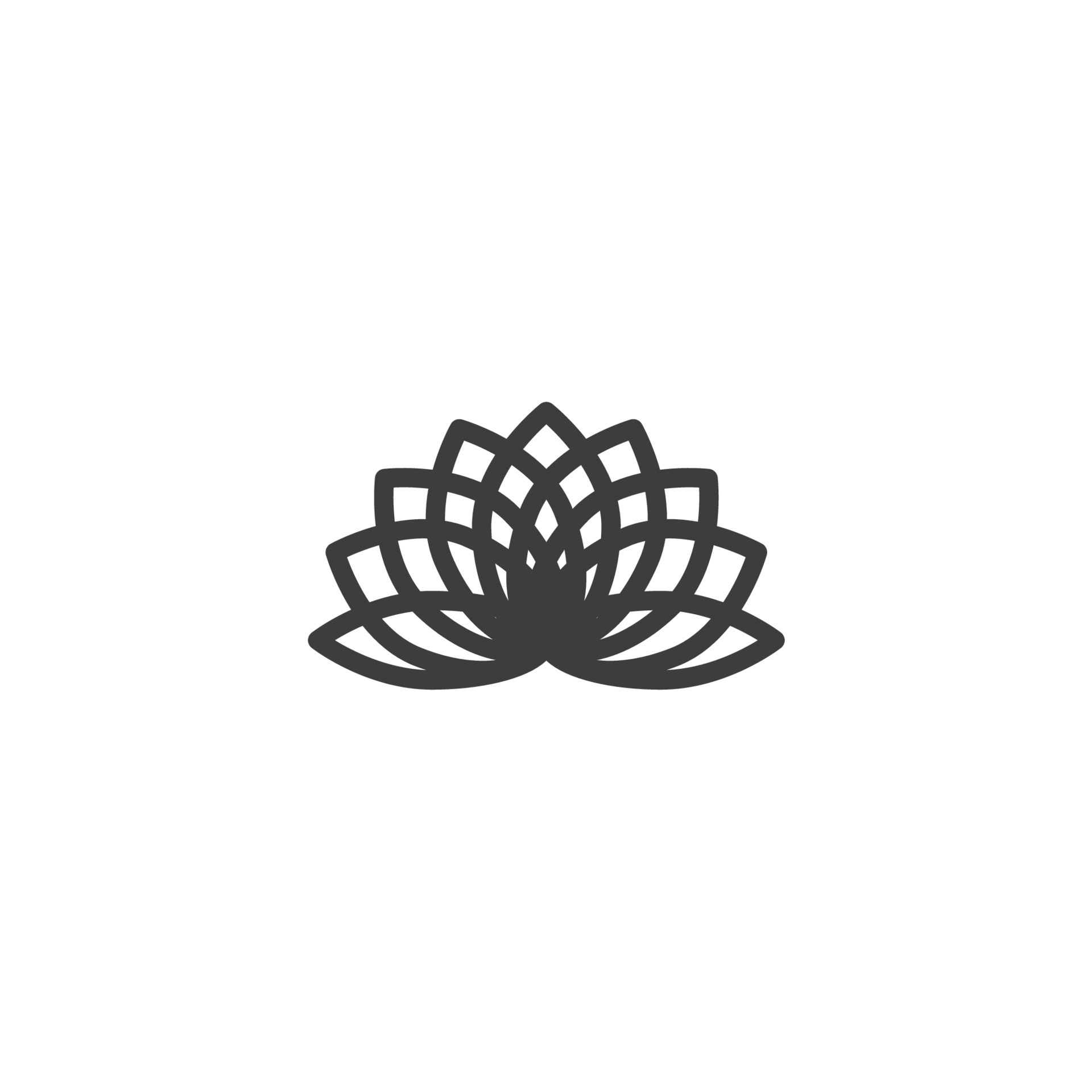 Vector sign of the lotus symbol is isolated on a white background