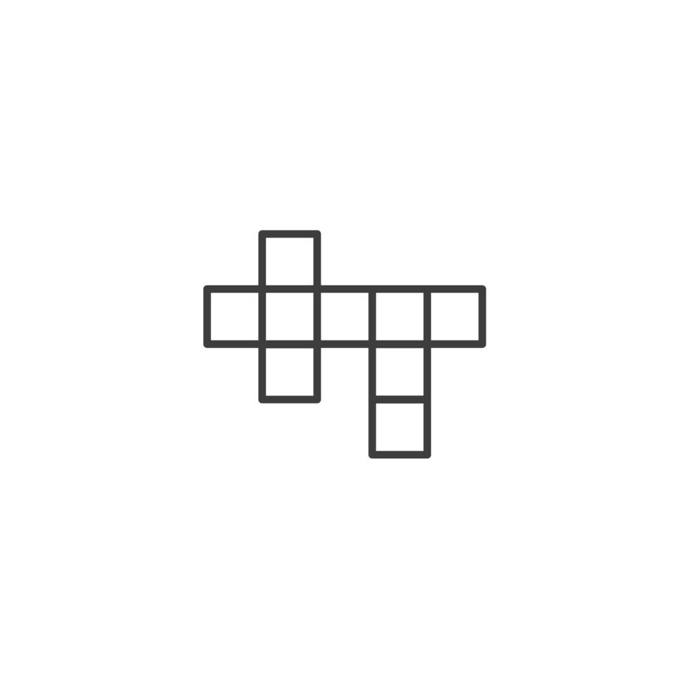 Vector sign of the crossword symbol is isolated on a white background. crossword icon color editable.