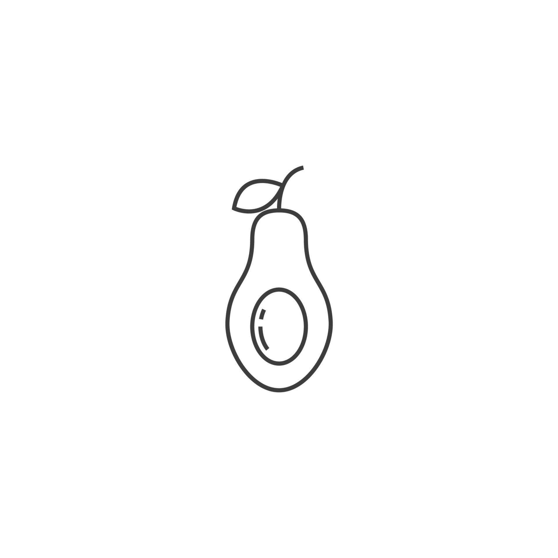 Vector sign of the avocado symbol is isolated on a white background