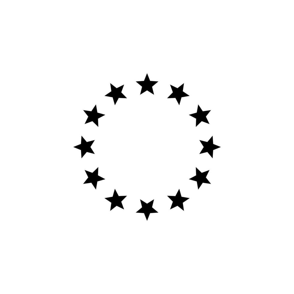 Vector sign of the Stars in circle symbol is isolated on a white background. Stars in circle icon color editable.