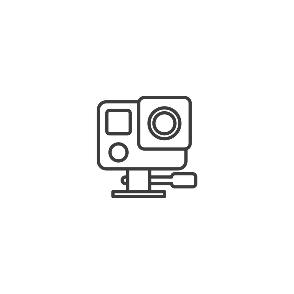 Vector sign of the action camera symbol is isolated on a white background. action camera icon color editable.