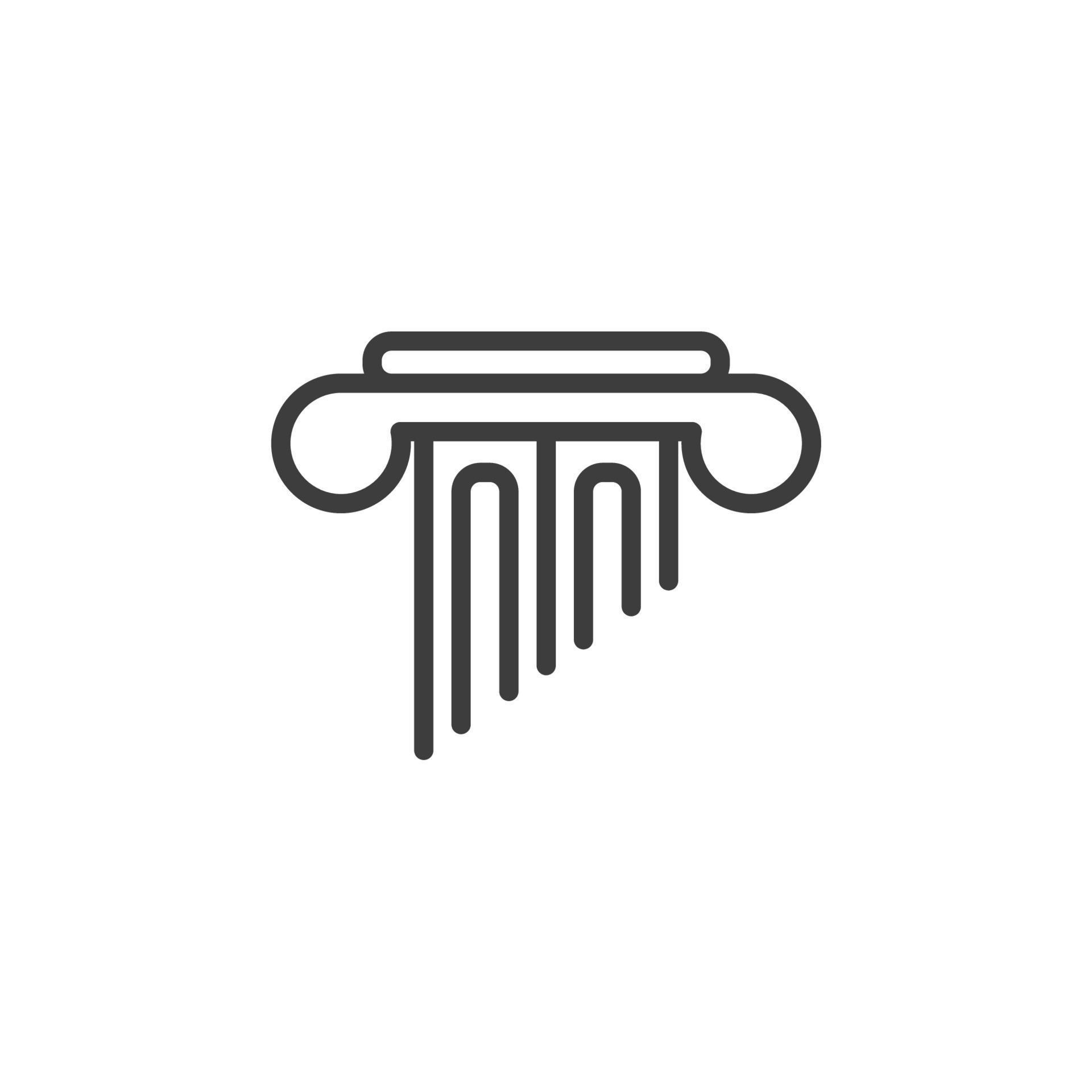 Vector sign of the Pillar symbol is isolated on a white background