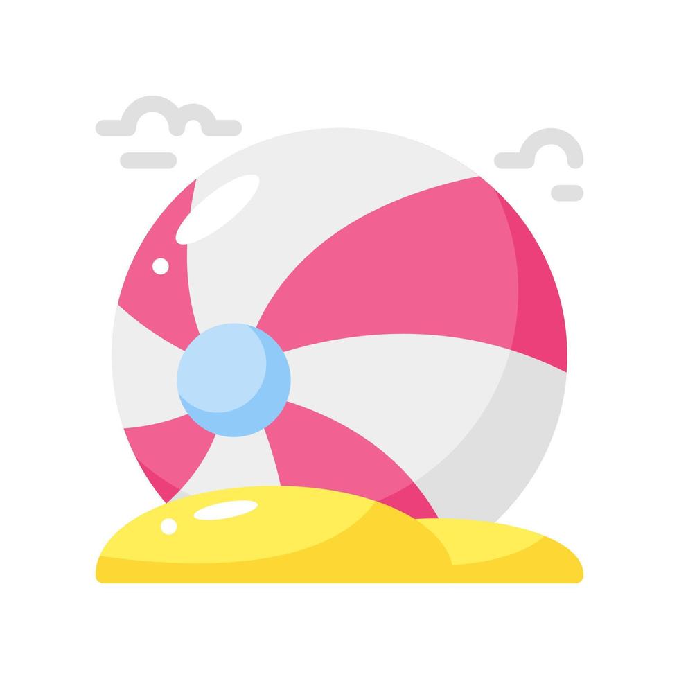 beach ball flat style icon. vector illustration for graphic design, website, app