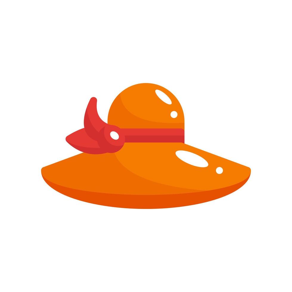 icono de estilo plano del sombrero de pamela. ilustración vectorial para diseño gráfico, sitio web, aplicación vector