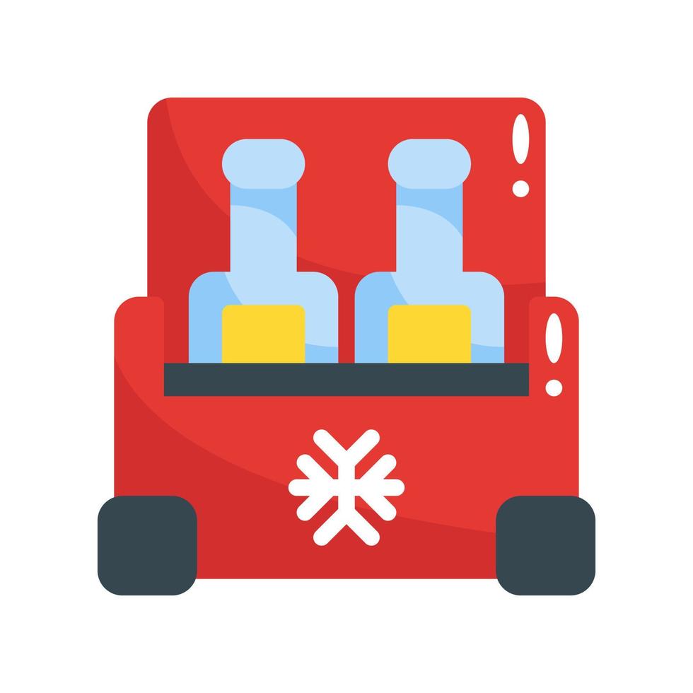 portable fridge flat style icon. vector illustration for graphic design, website, app
