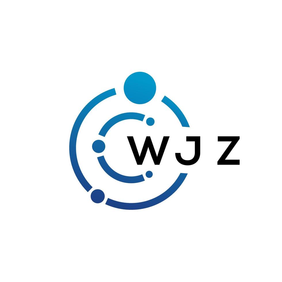 diseño de logotipo de tecnología de letras wjz sobre fondo blanco. wjz creative initials letter it concepto de logotipo. diseño de letras wjz. vector