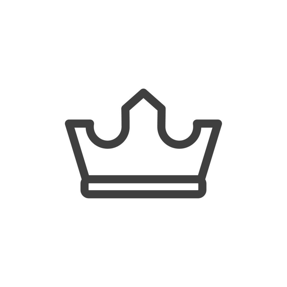 el signo vectorial del símbolo de la corona está aislado en un fondo blanco. color del icono de la corona editable. vector