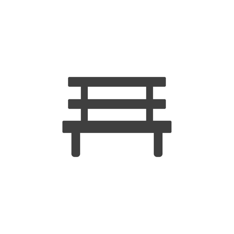 Vector sign of the bench symbol is isolated on a white background. bench icon color editable.