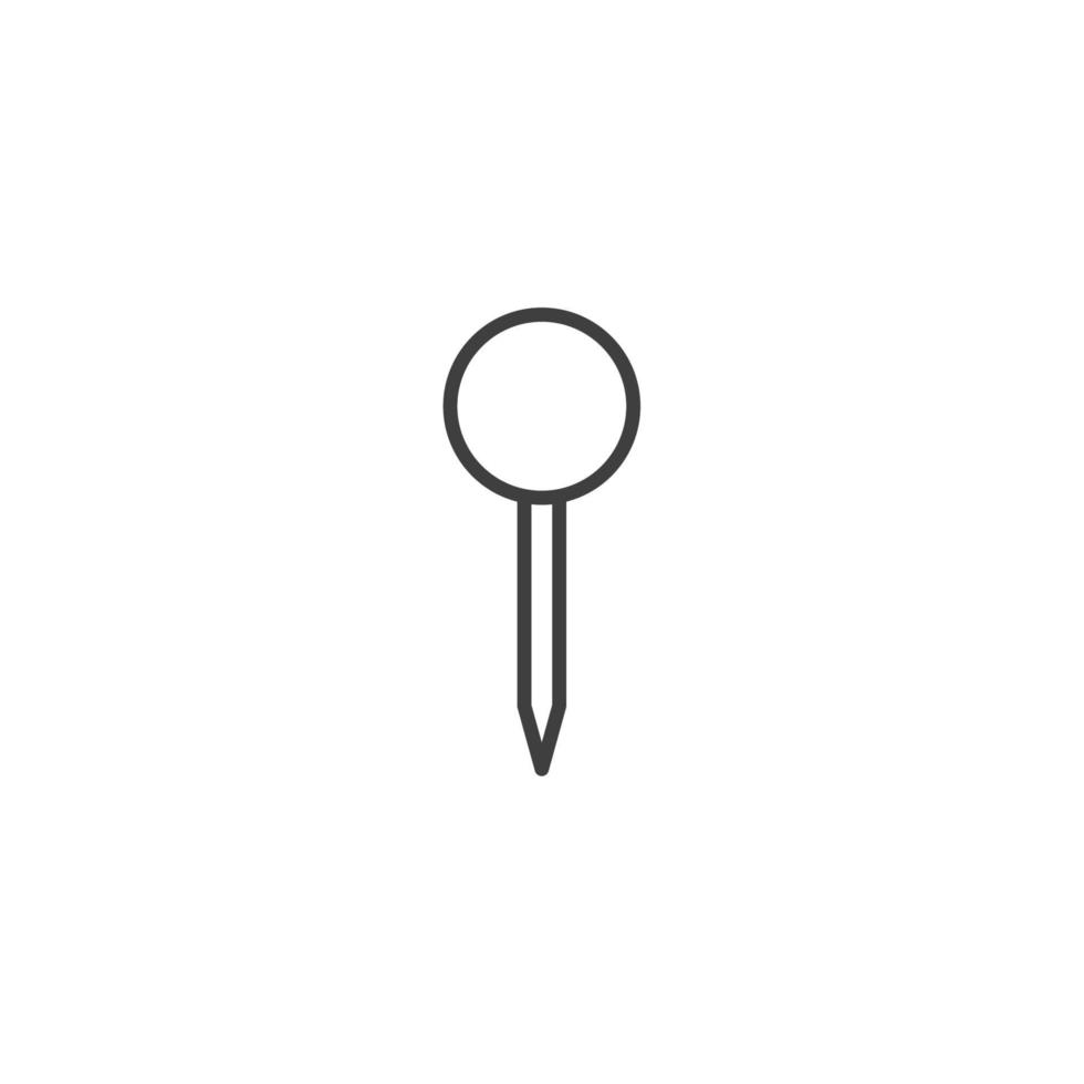 Vector sign of the Push pin symbol is isolated on a white background. Push pin icon color editable.
