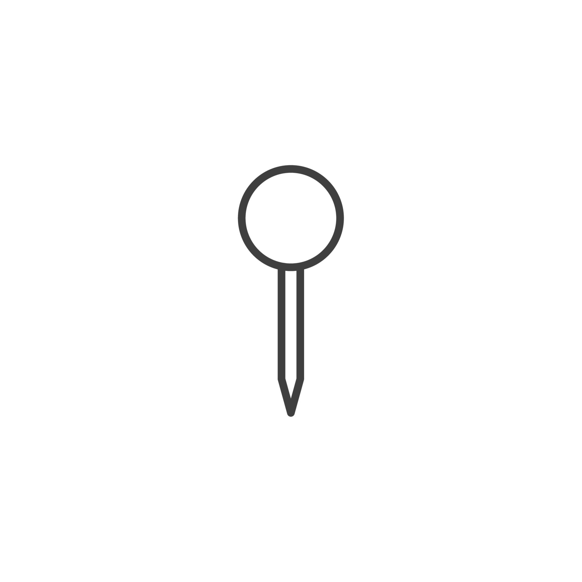 Vector sign of the Push pin symbol is isolated on a white background. Push pin icon color