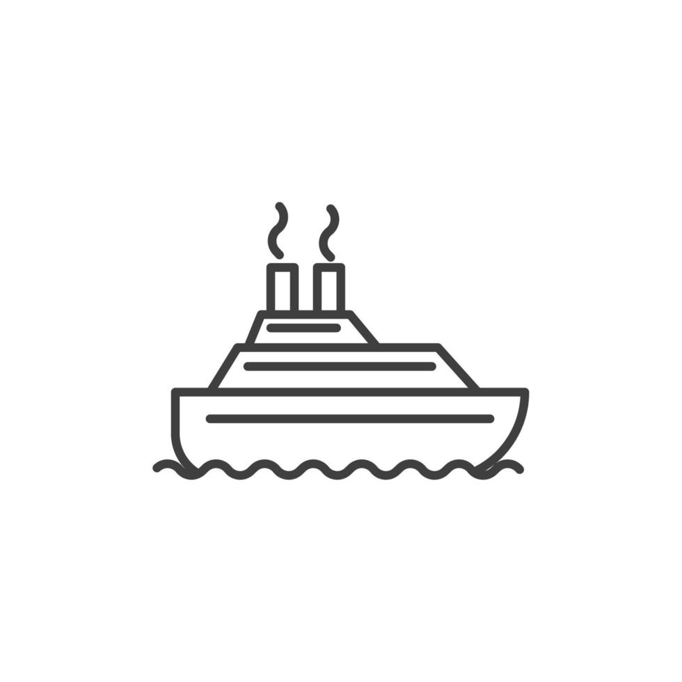 Vector sign of the ship symbol is isolated on a white background. ship icon color editable.