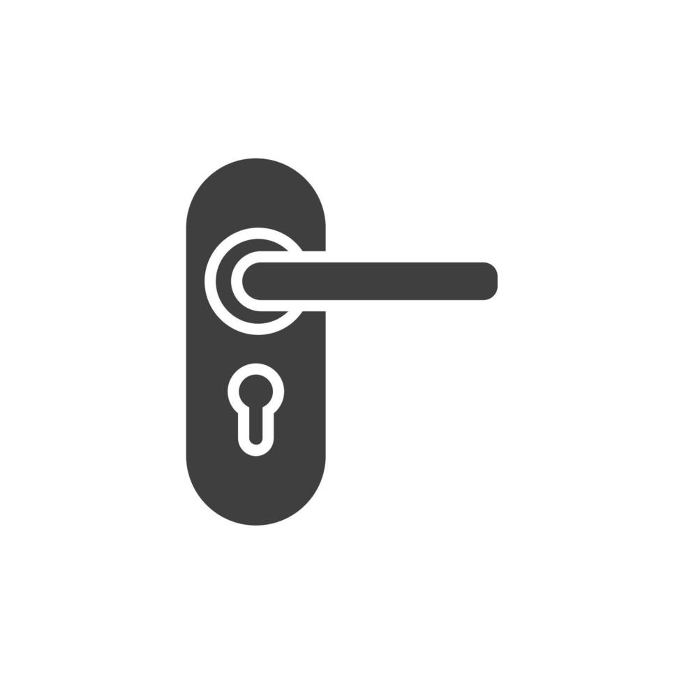 Vector sign of the door handle symbol is isolated on a white background. door handle icon color editable.