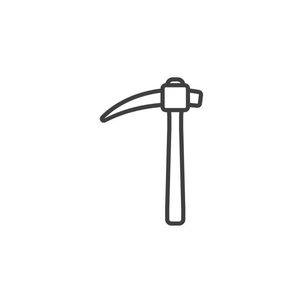 Vector sign of the Pickaxe symbol is isolated on a white background. Pickaxe icon color editable.