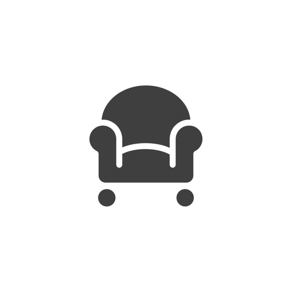 Vector sign of the sofa furniture symbol is isolated on a white background. sofa furniture icon color editable.
