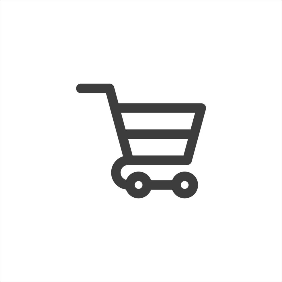 el signo vectorial del símbolo del carrito de la compra está aislado en un fondo blanco. color del icono del carrito de compras editable. vector