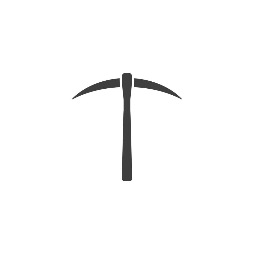 Vector sign of the Pickaxe symbol is isolated on a white background. Pickaxe icon color editable.