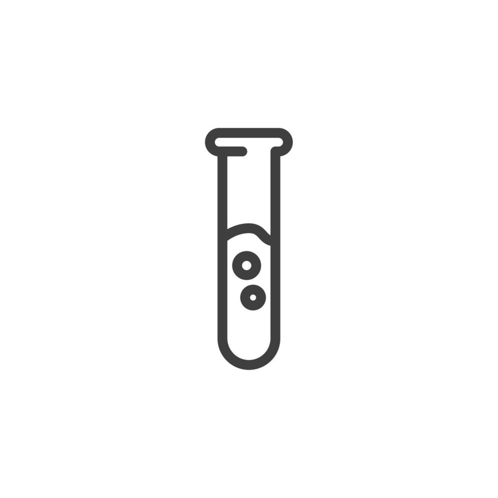 Vector sign of the Test tube symbol is isolated on a white background
