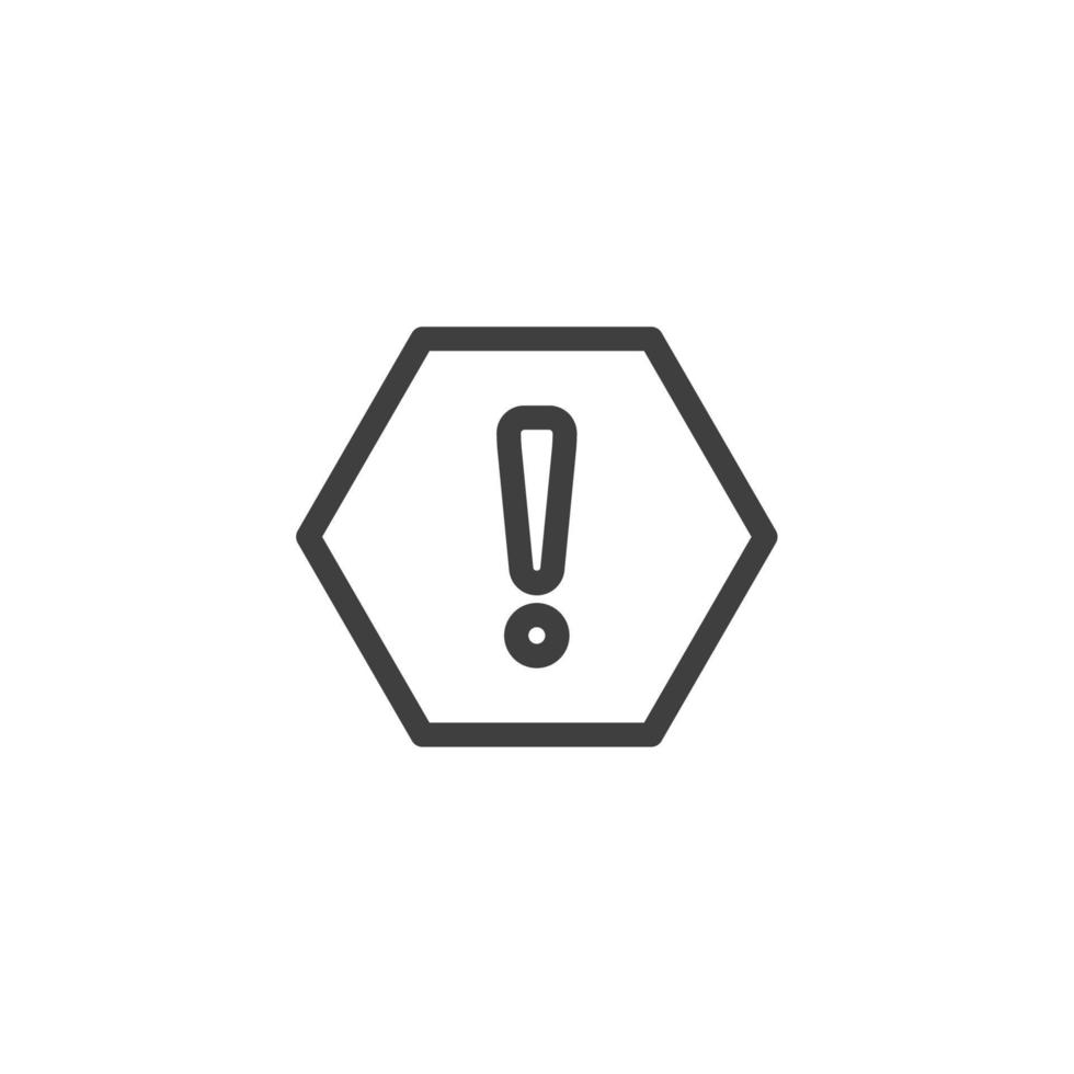 Vector sign of the warning symbol is isolated on a white background. warning icon color editable.