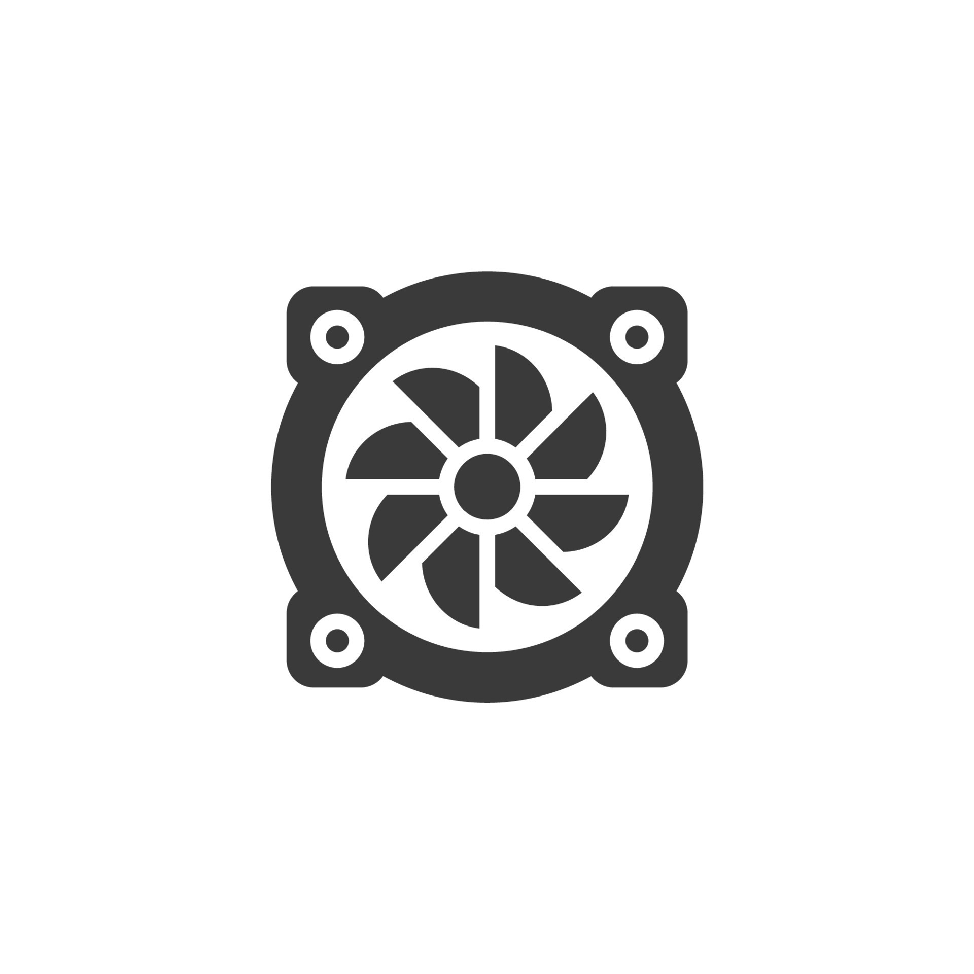 Vector sign of the Exhaust fan symbol is isolated on a white background