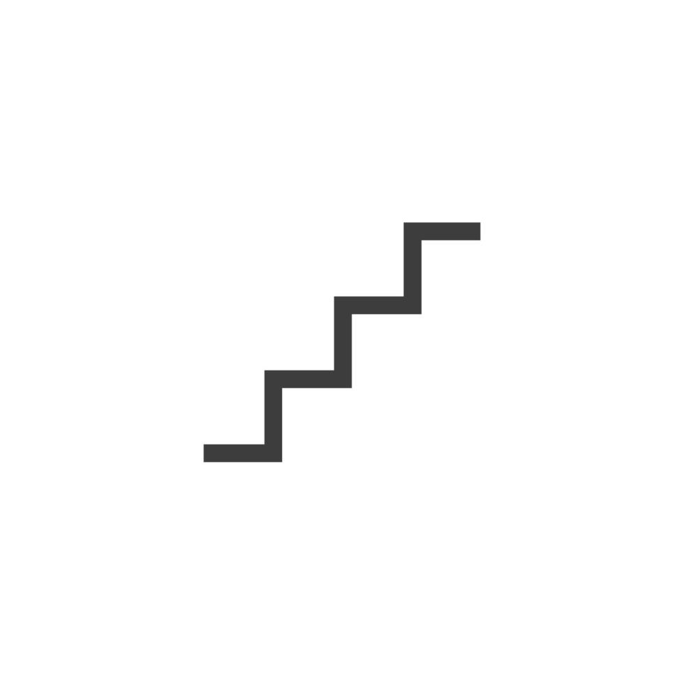 el signo vectorial del símbolo de la escalera está aislado en un fondo blanco. color de icono de escalera editable. vector