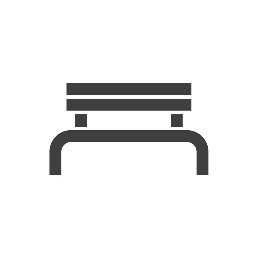 Vector sign of the bench symbol is isolated on a white background. bench icon color editable.