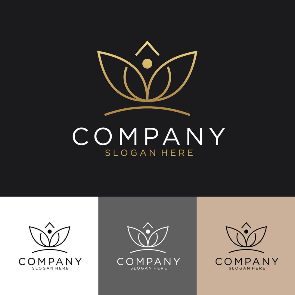 Beauty lotus logo image illustration design nature with people vector