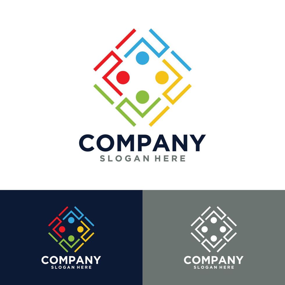 People and unity logo symbol for social media, teamwork, alliance, Connect, Family, Community, people, network and social icon Vector Logo Design Template Elements