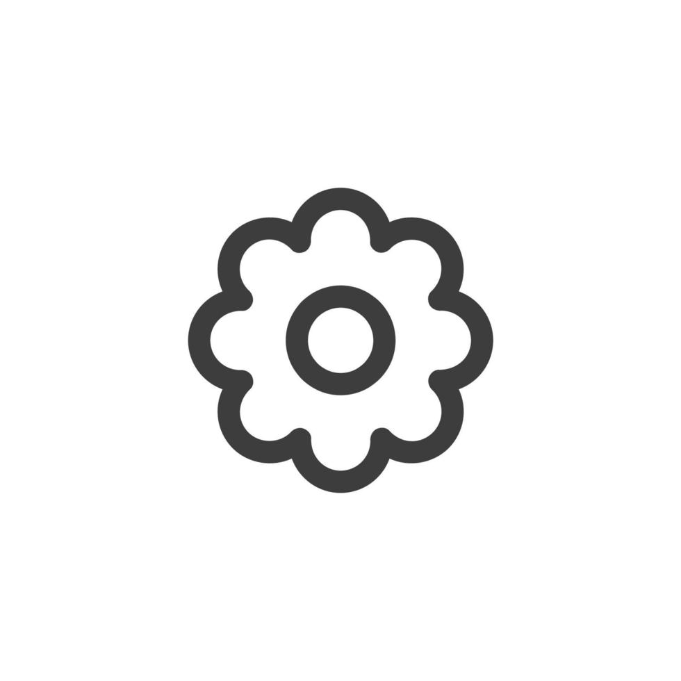 el signo vectorial del símbolo de la flor está aislado en un fondo blanco. color de icono de flor editable. vector