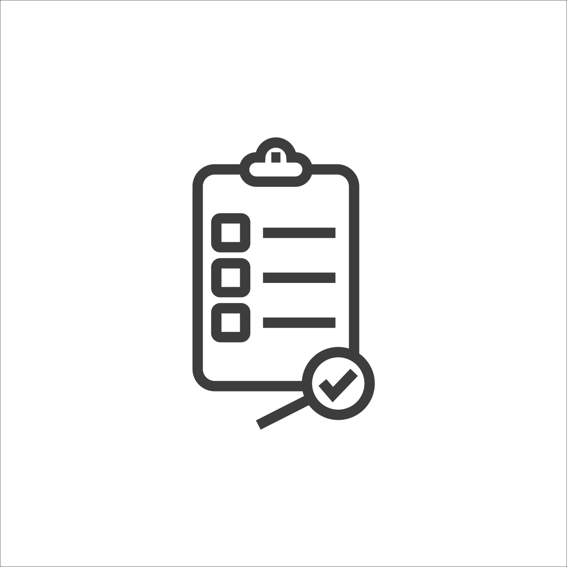 Vector sign of the Check list symbol is isolated on a white background