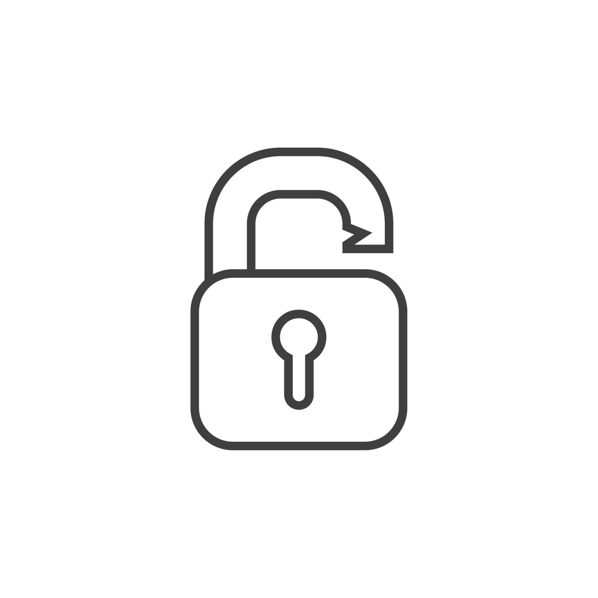 Vector sign of the lock symbol is isolated on a white background. lock icon color editable