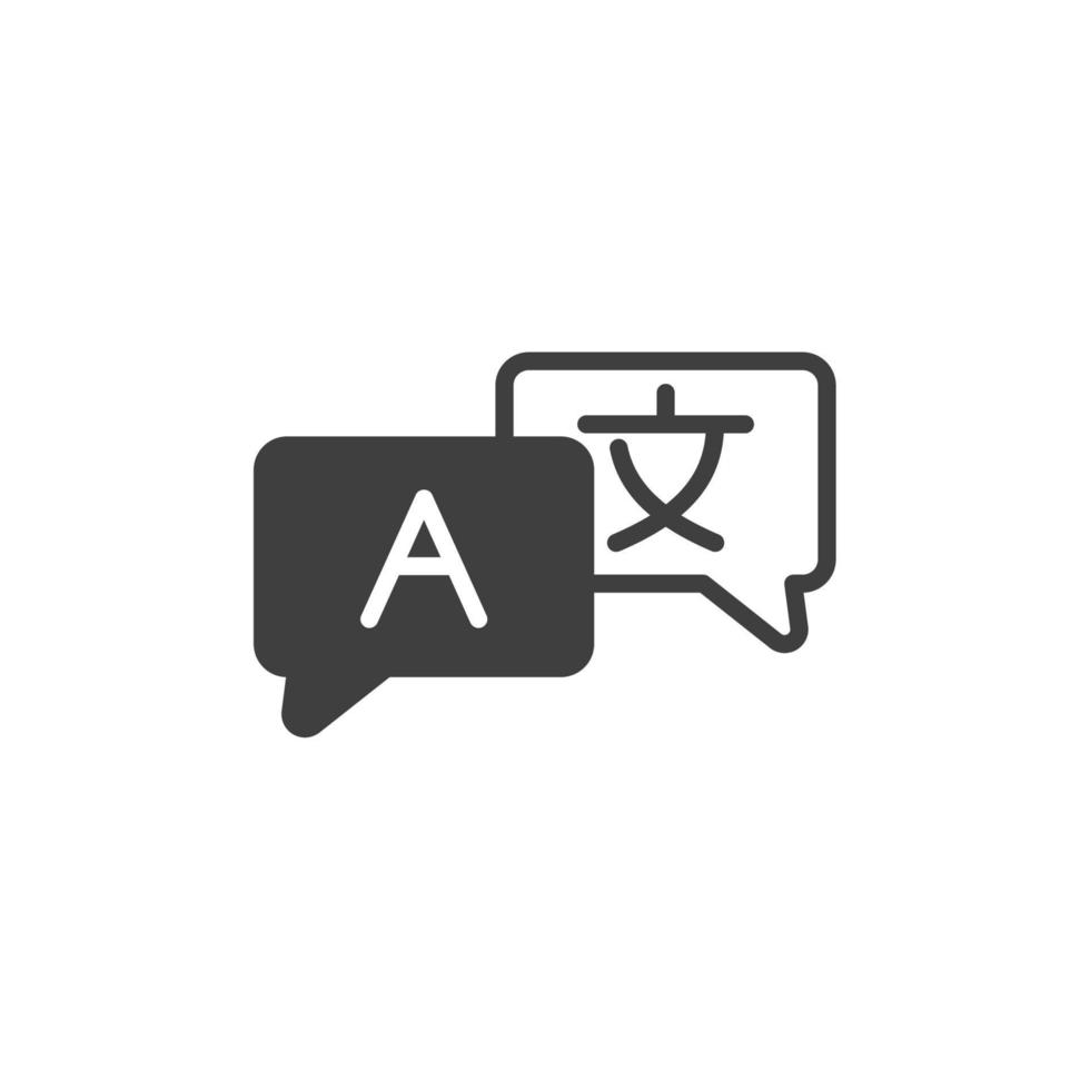 el signo vectorial del símbolo de traducción del idioma está aislado en un fondo blanco. color de icono de traducción de idioma editable. vector