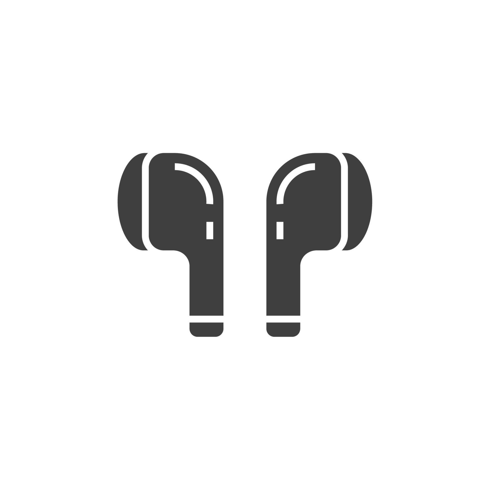 Vector sign of the wireless earphone symbol is isolated on a white
