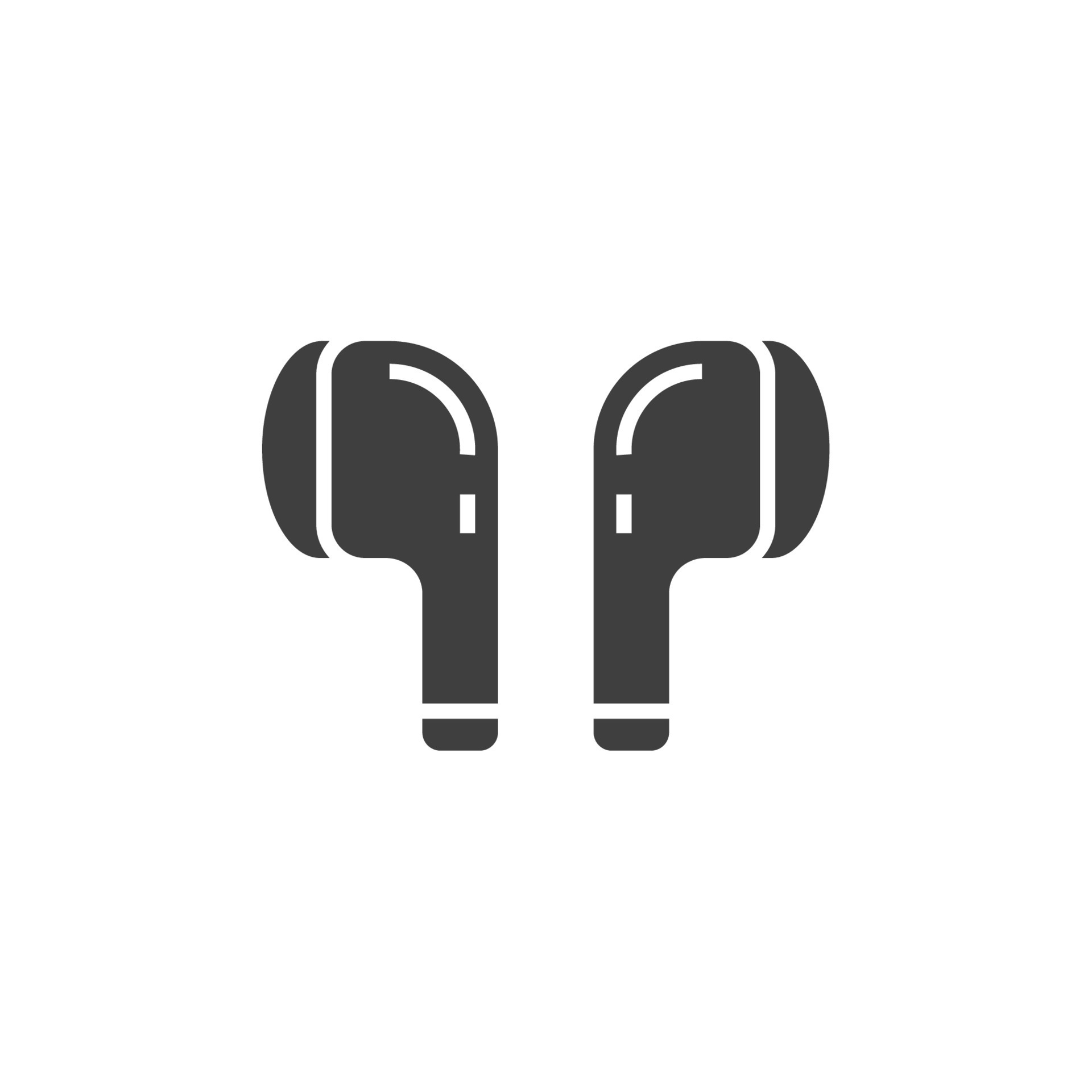 Vector sign of the wireless earphone symbol is isolated on a white