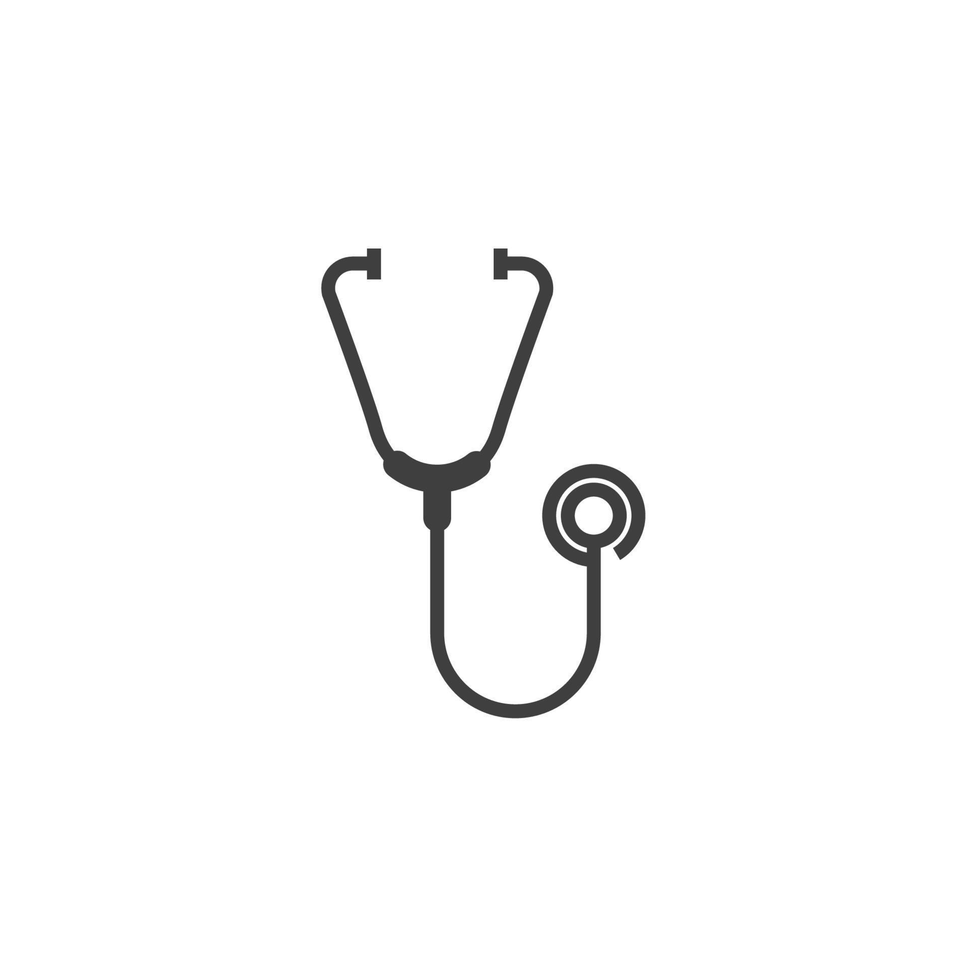 Vector sign of the Stethoscope symbol is isolated on a white background