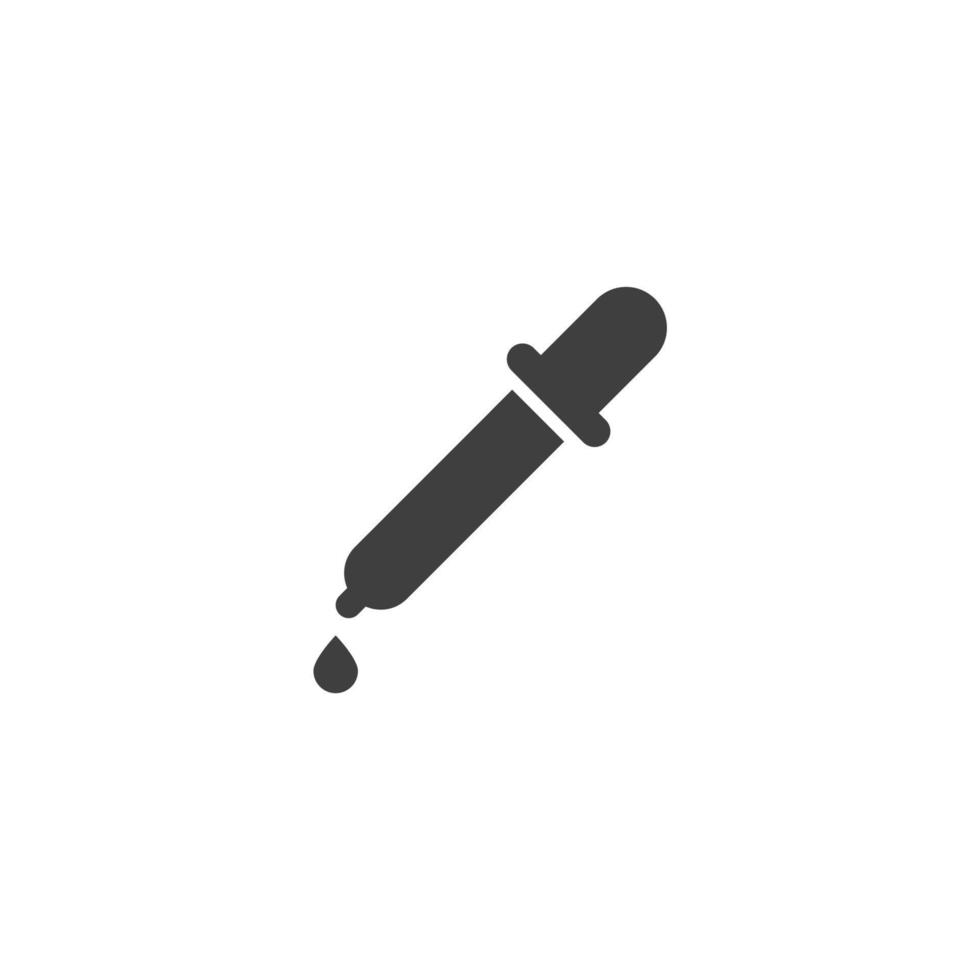 Vector sign of the Dropper symbol is isolated on a white background. Dropper icon color editable.